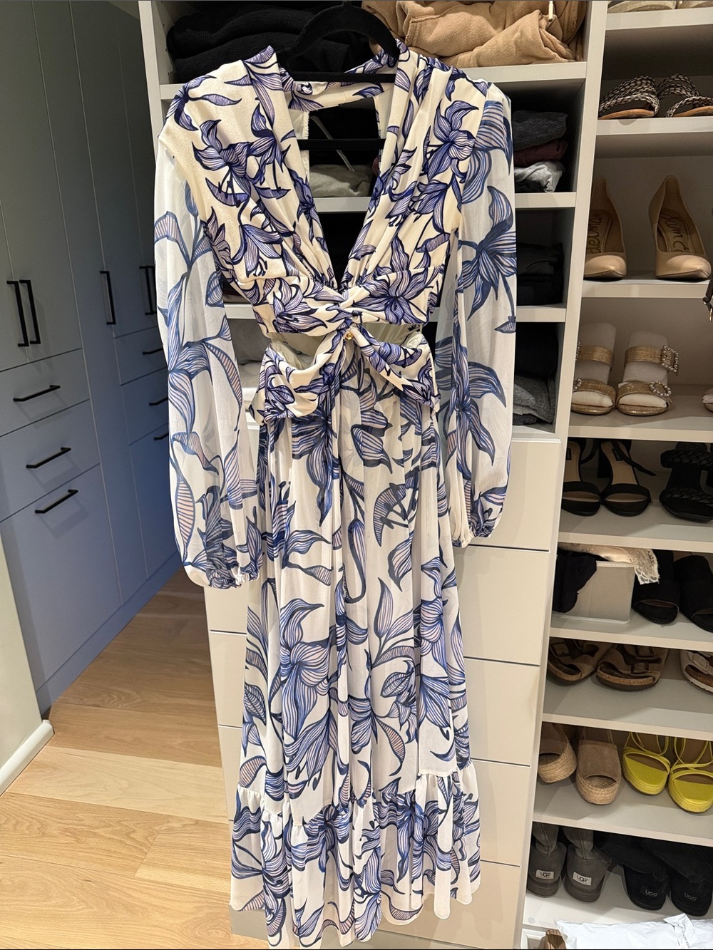 PatBO Stargazer Maxi Dress with Blue Floral print